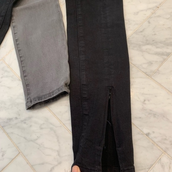 𝅺FRAME Le high Skinny jeans black w/ front slit zippers sz 23  EUC - Picture 4 of 8